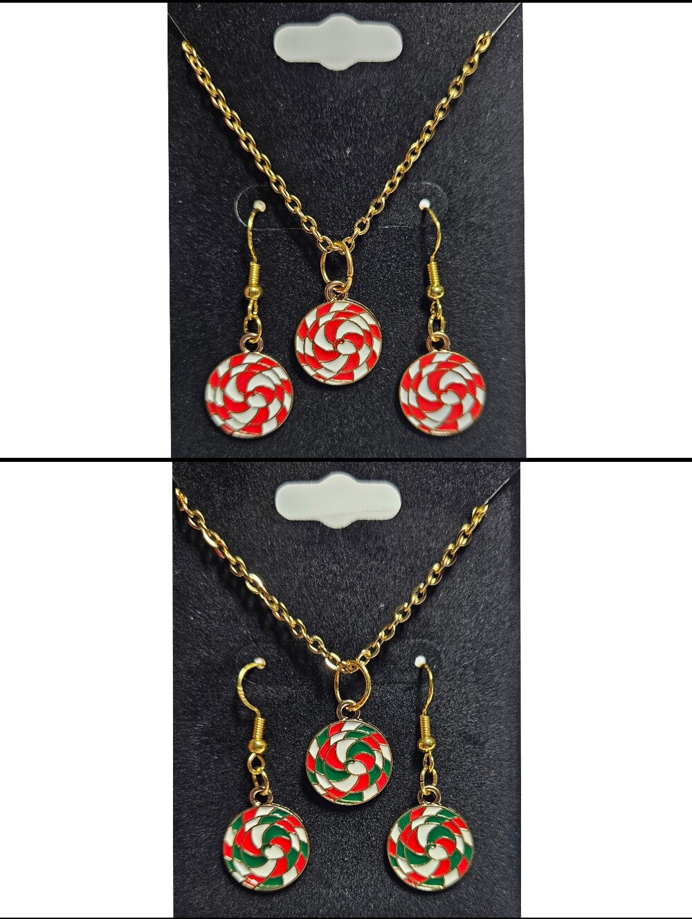 Pick 1 | Handmade Twisted  Peppermint Candy Cane Necklace & Earrings Set